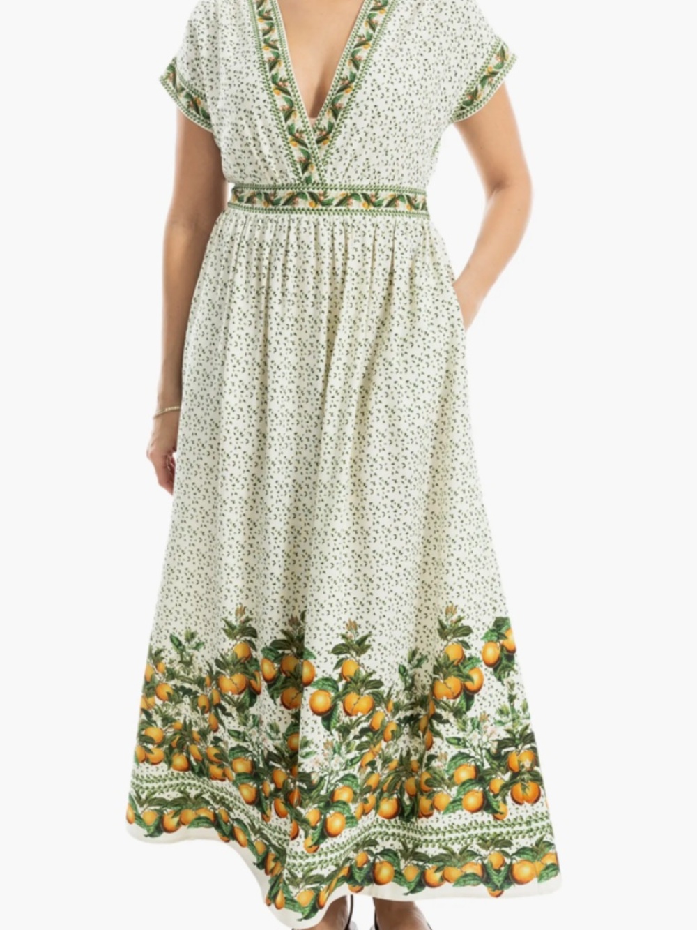 Max Studio Surplice Neck Short Sleeve Maxi Dress in Size Small